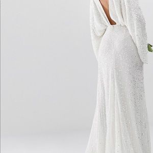 sequin kimono sleeve wedding dress